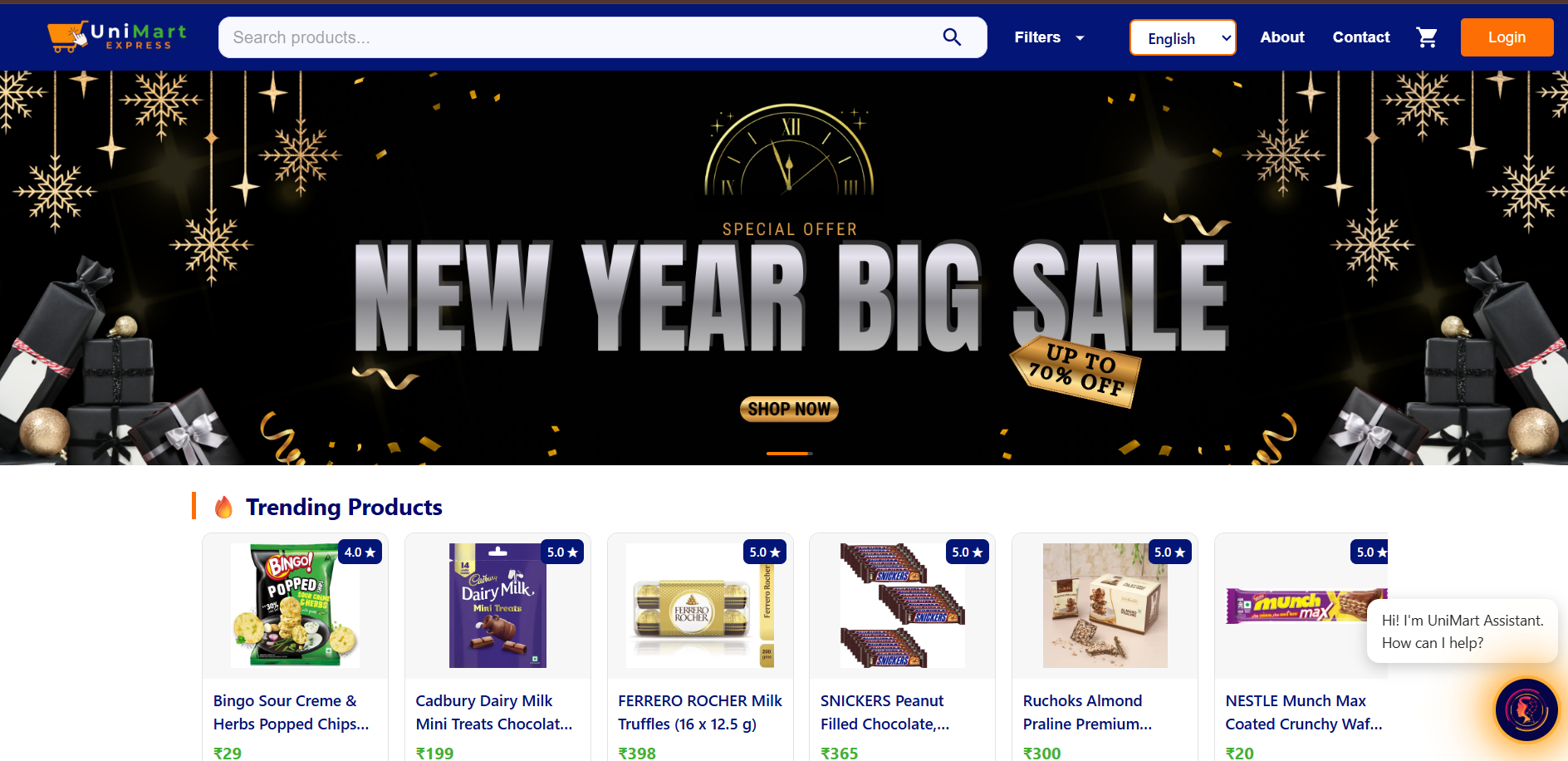 UniMart Website Screenshot